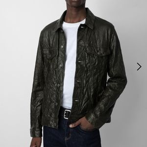 Crushed leather shirt jacket zadig & Voltaire size M
